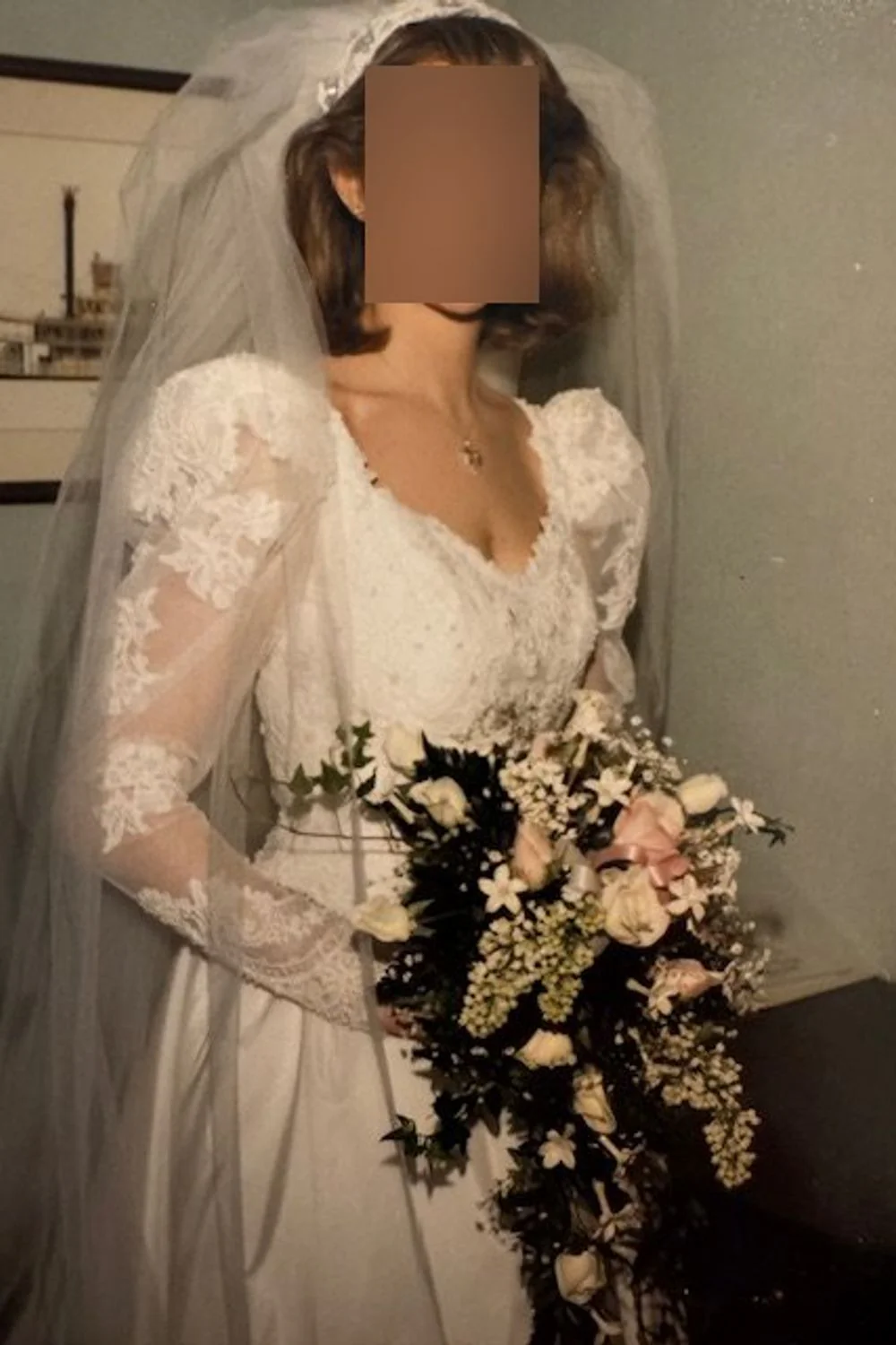 Vintage Custom Dress with Veil - Image 10