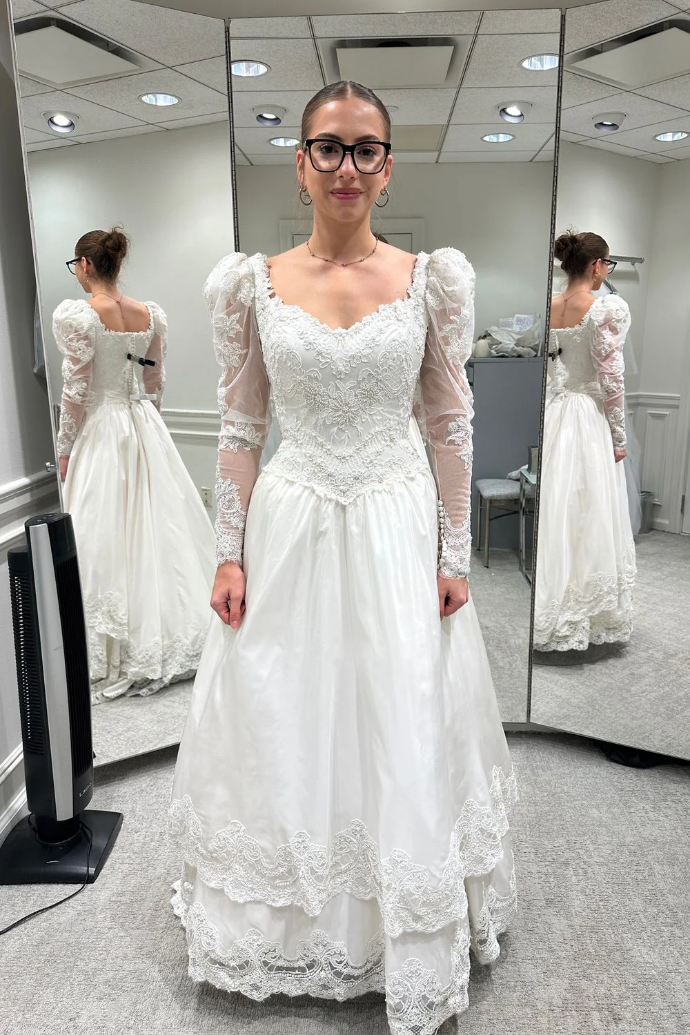 Vintage Custom Dress with Veil - Image 2