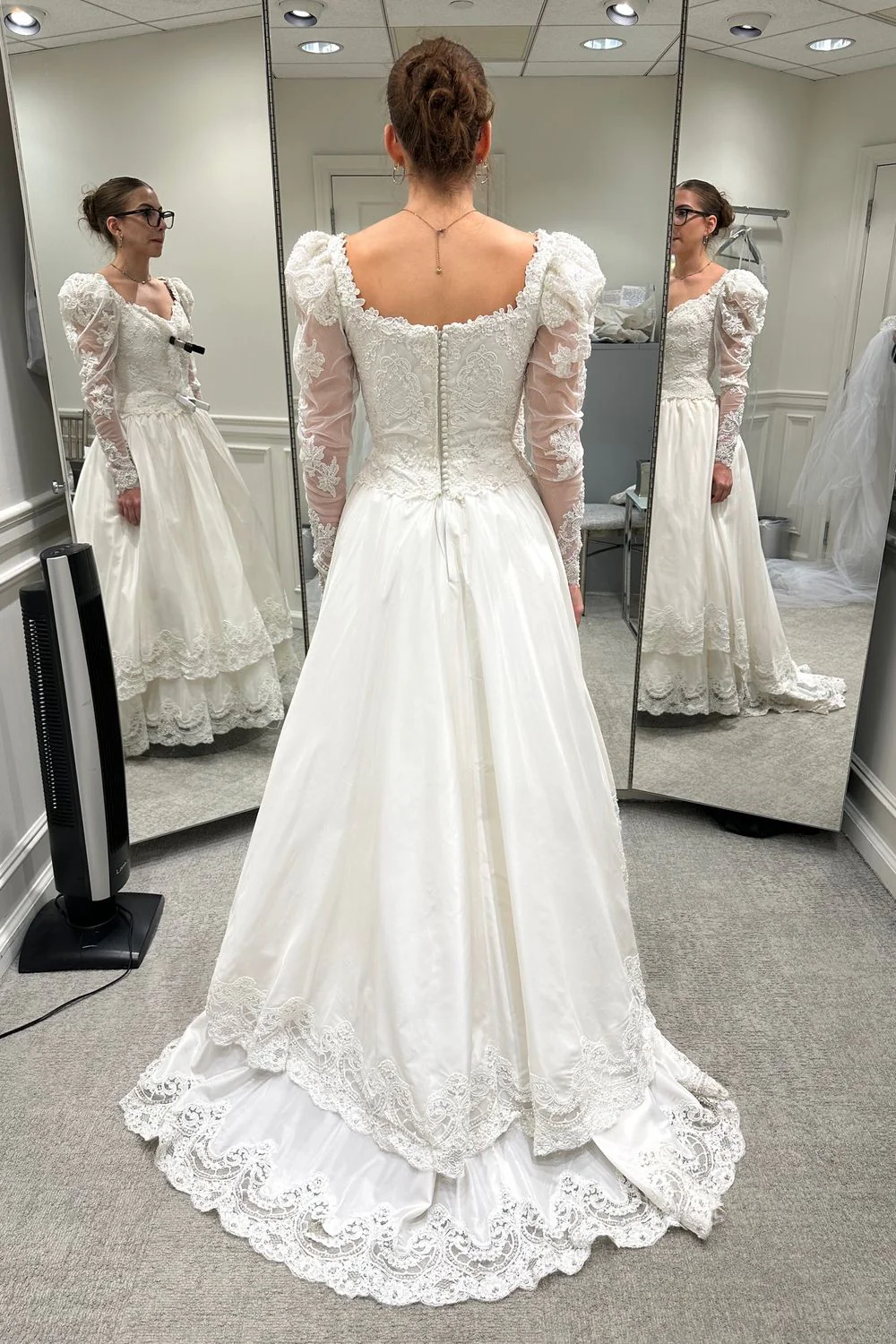 Vintage Custom Dress with Veil - Image 3