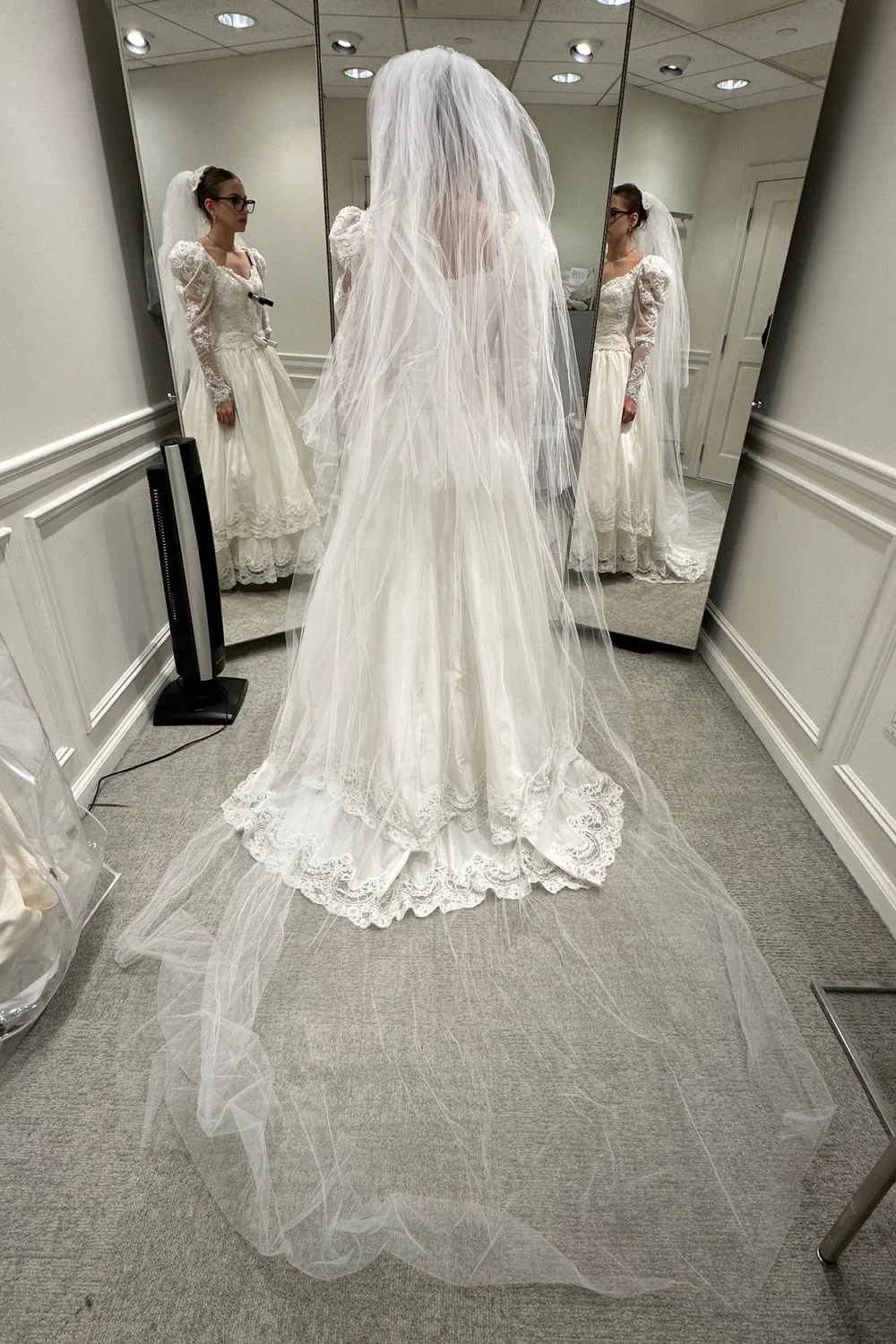 Vintage Custom Dress with Veil - Image 5