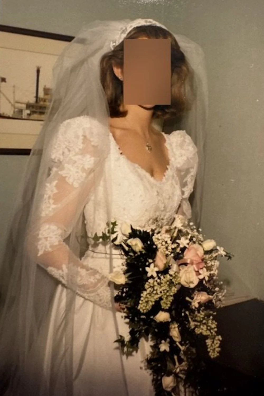 Vintage Custom Dress with Veil - Image 8