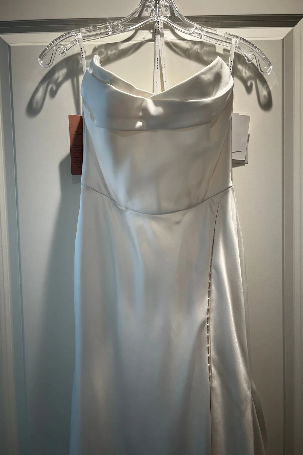 Watters Orlie Strapless Satin Sheath Wedding Gown - Image 3