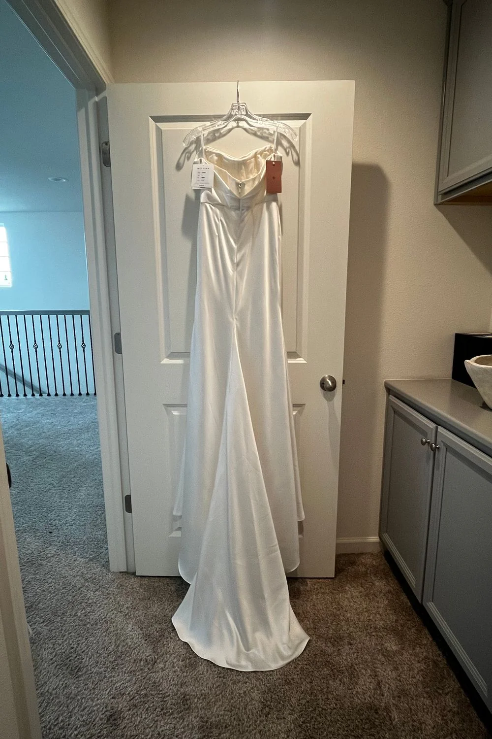 Watters Orlie Strapless Satin Sheath Wedding Gown - Image 4