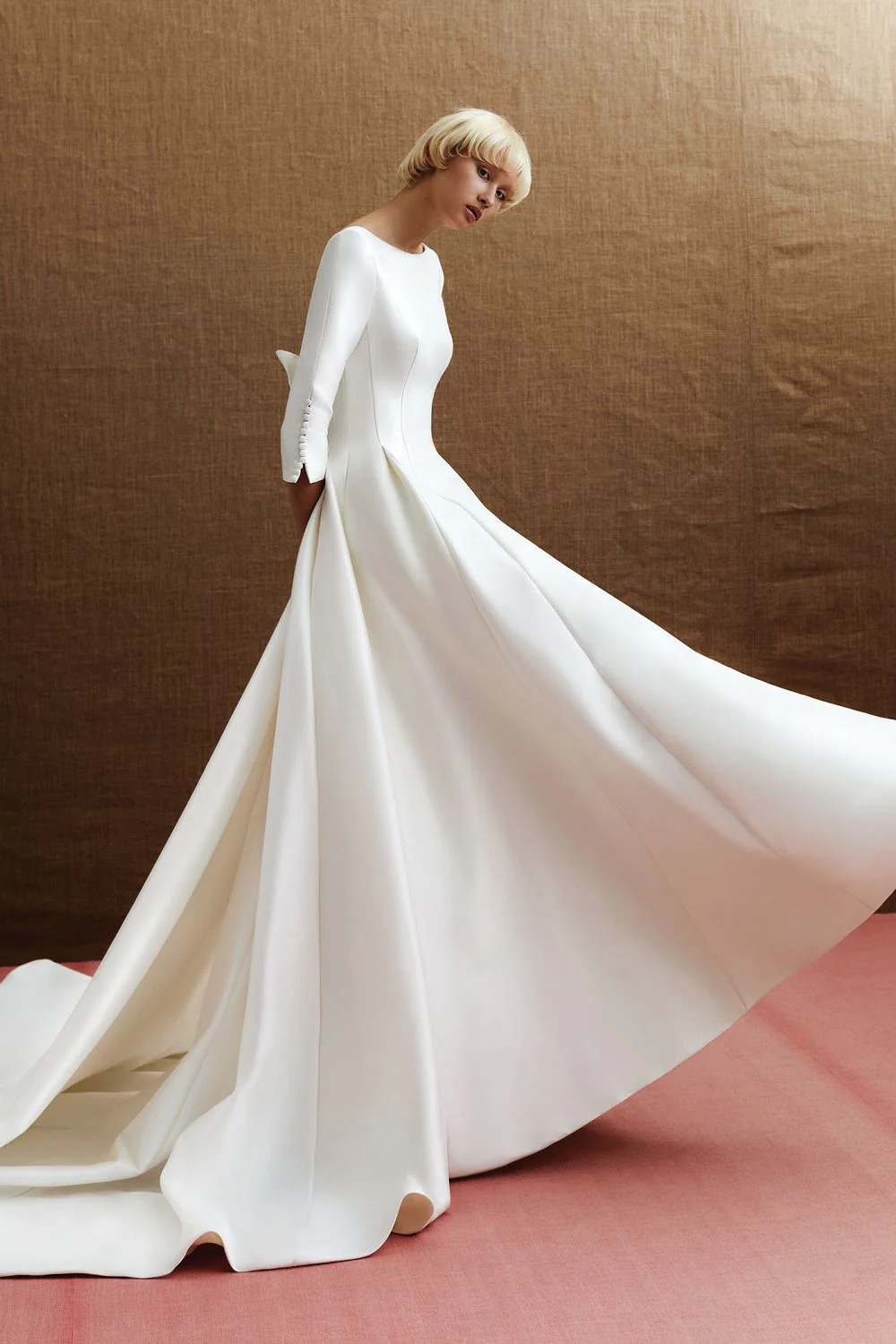 WATTEU BOATNECK GOWN