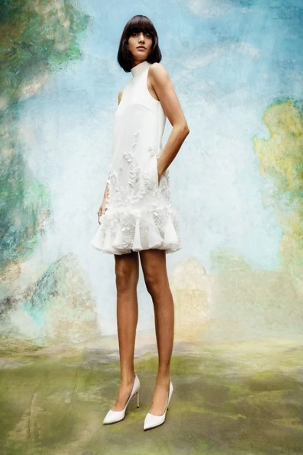 WISTERIA GARDEN V BACK MINI DRESS